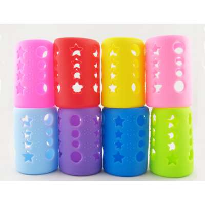 Customize Heat-resistant Baby Feeding Milk Bottle Silicone Sleeve protective FAMA Social audit factory silicone holder