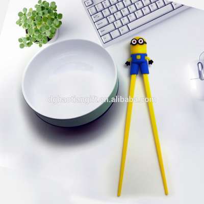 3d cartoon characters Food grade silicone Minions kids gifts chopsticks helper